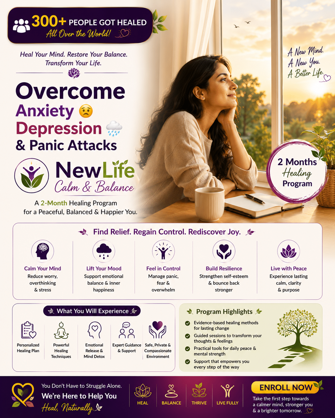 NewLife Calm & Balance 2-Month Anxiety, Depression & Panic Recovery Program