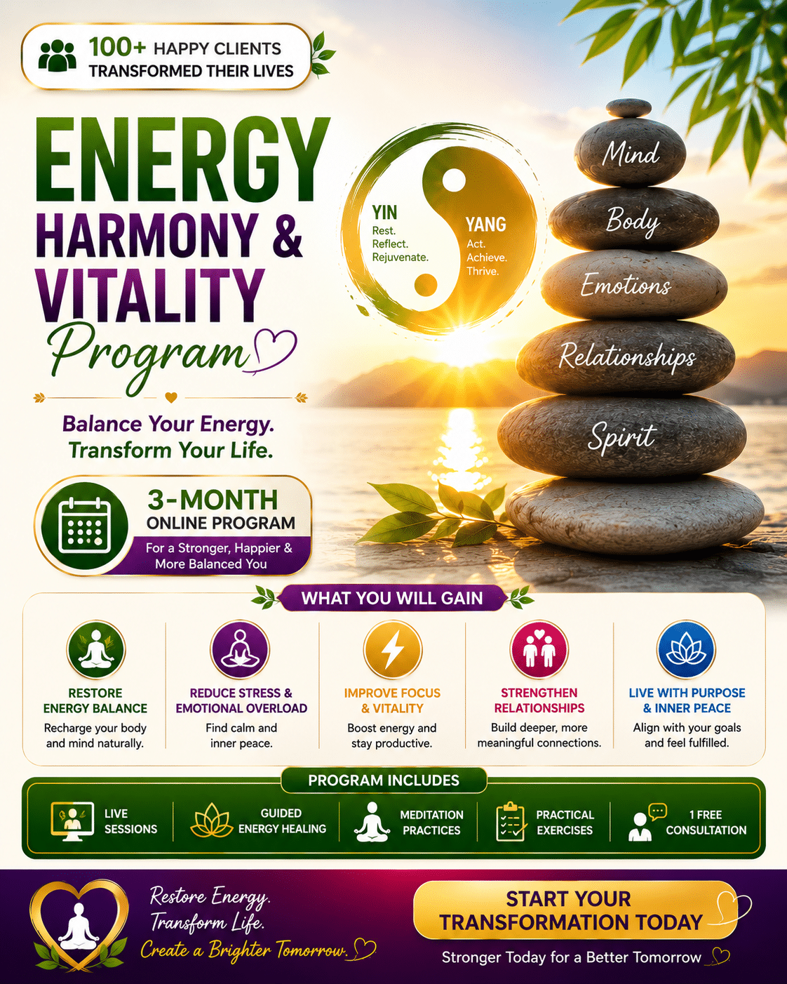 🌿 Energy Harmony & Vitality ✨ Balance • Recharge • Transform